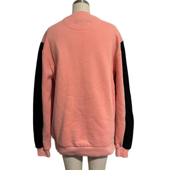 NWOT Makobi Multi Tone Fleece Sweatshirt Pink Medium - Picture 2 of 6